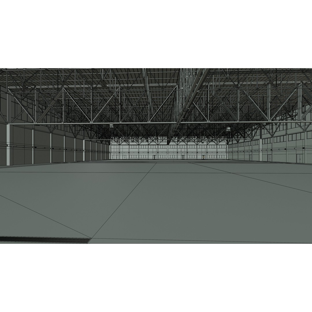 Airplane Hangar 3D Model – Low Poly Interior Asset, FBX, OBJ, Blender - View 29