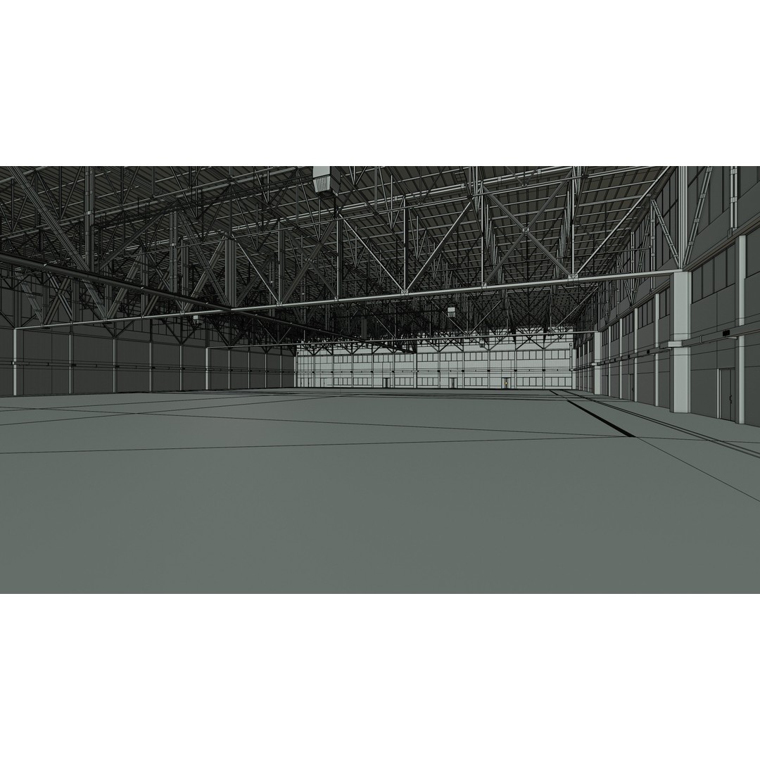 Airplane Hangar 3D Model – Low Poly Interior Asset, FBX, OBJ, Blender - View 31