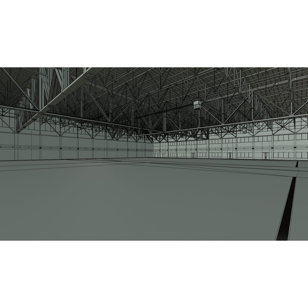 Airplane Hangar 3D Model – Low Poly Interior Asset, FBX, OBJ, Blender - View 32