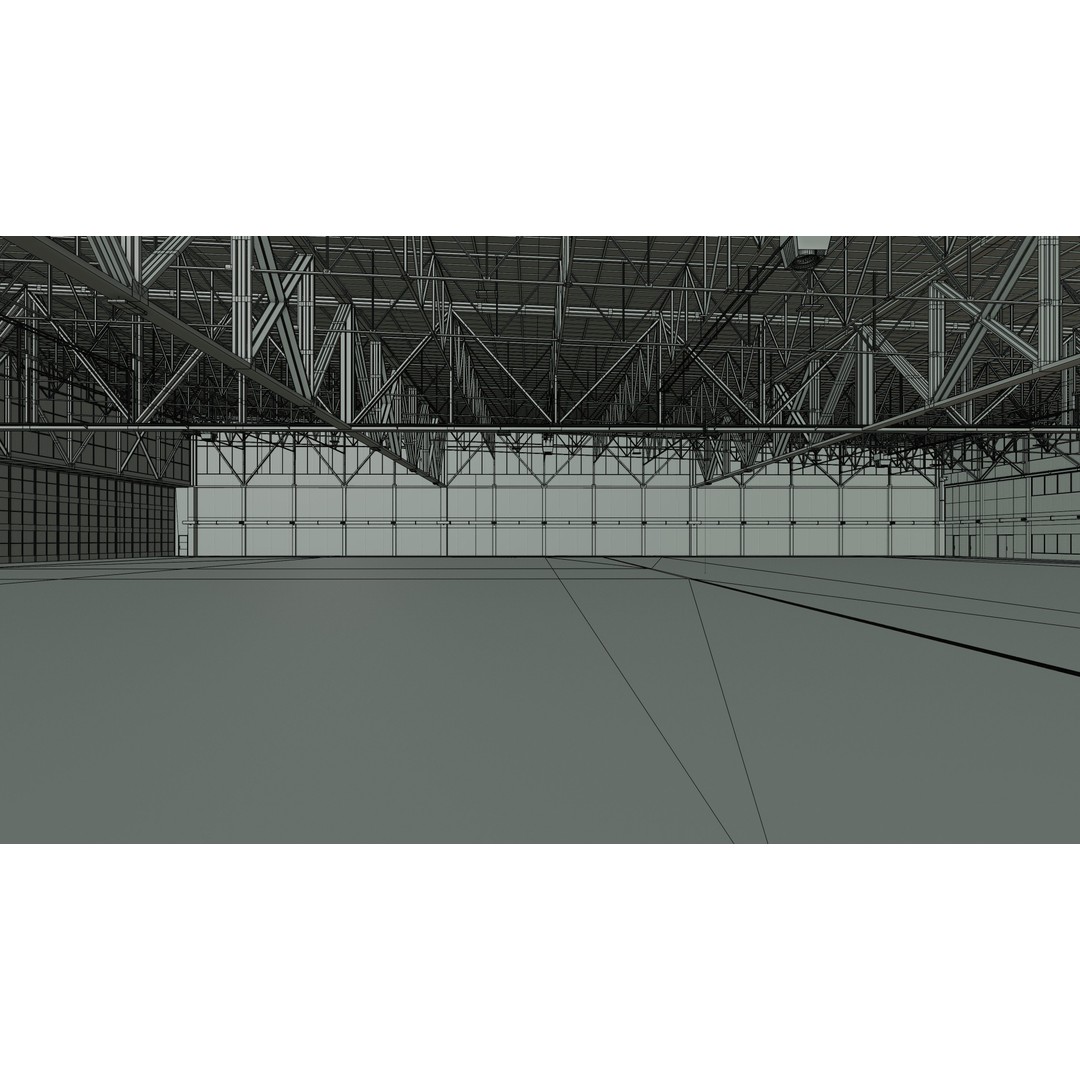 Airplane Hangar 3D Model – Low Poly Interior Asset, FBX, OBJ, Blender - View 33