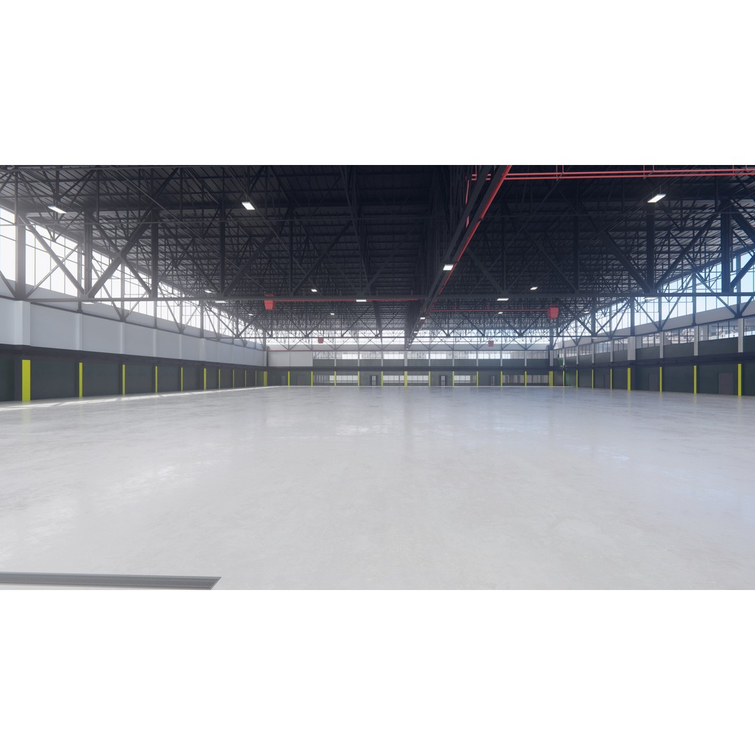 Airplane Hangar 3D Model – Low Poly Interior Asset, FBX, OBJ, Blender - View 9