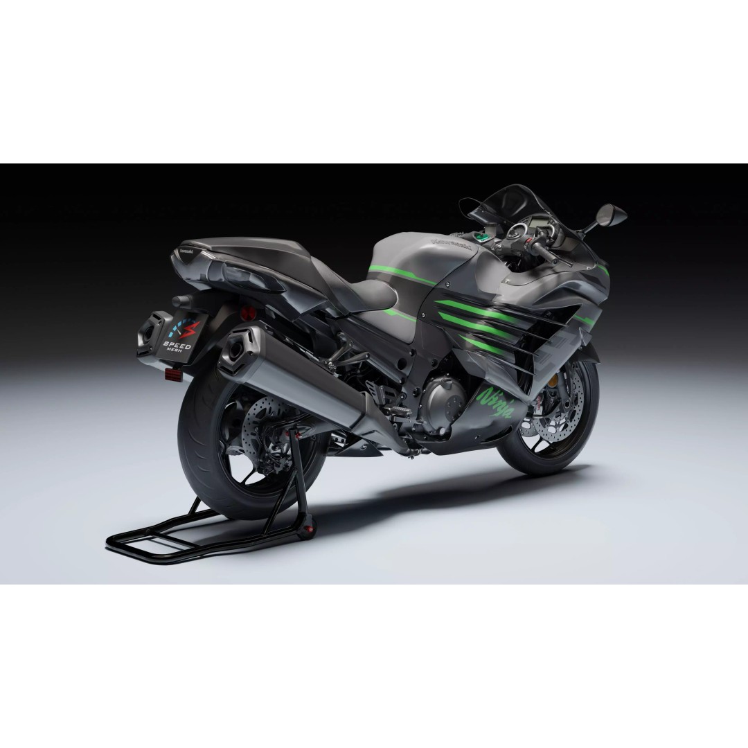 Kawasaki Ninja ZX-14R 3D Model – Low Poly PBR Game Asset, Blender, FBX - View 10