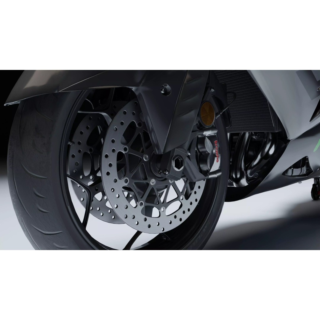 Kawasaki Ninja ZX-14R 3D Model – Low Poly PBR Game Asset, Blender, FBX - View 19