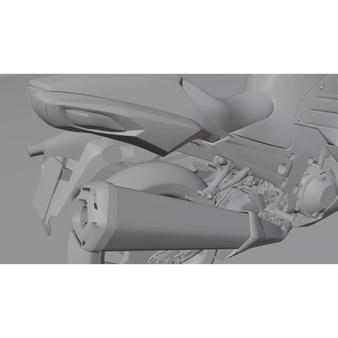 Kawasaki Ninja ZX-14R 3D Model – Low Poly PBR Game Asset, Blender, FBX - View 23