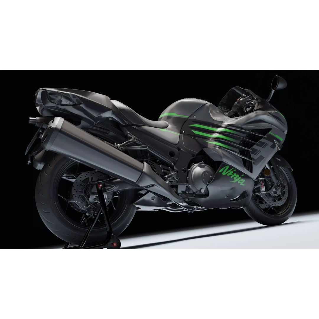 Kawasaki Ninja ZX-14R 3D Model – Low Poly PBR Game Asset, Blender, FBX - View 24
