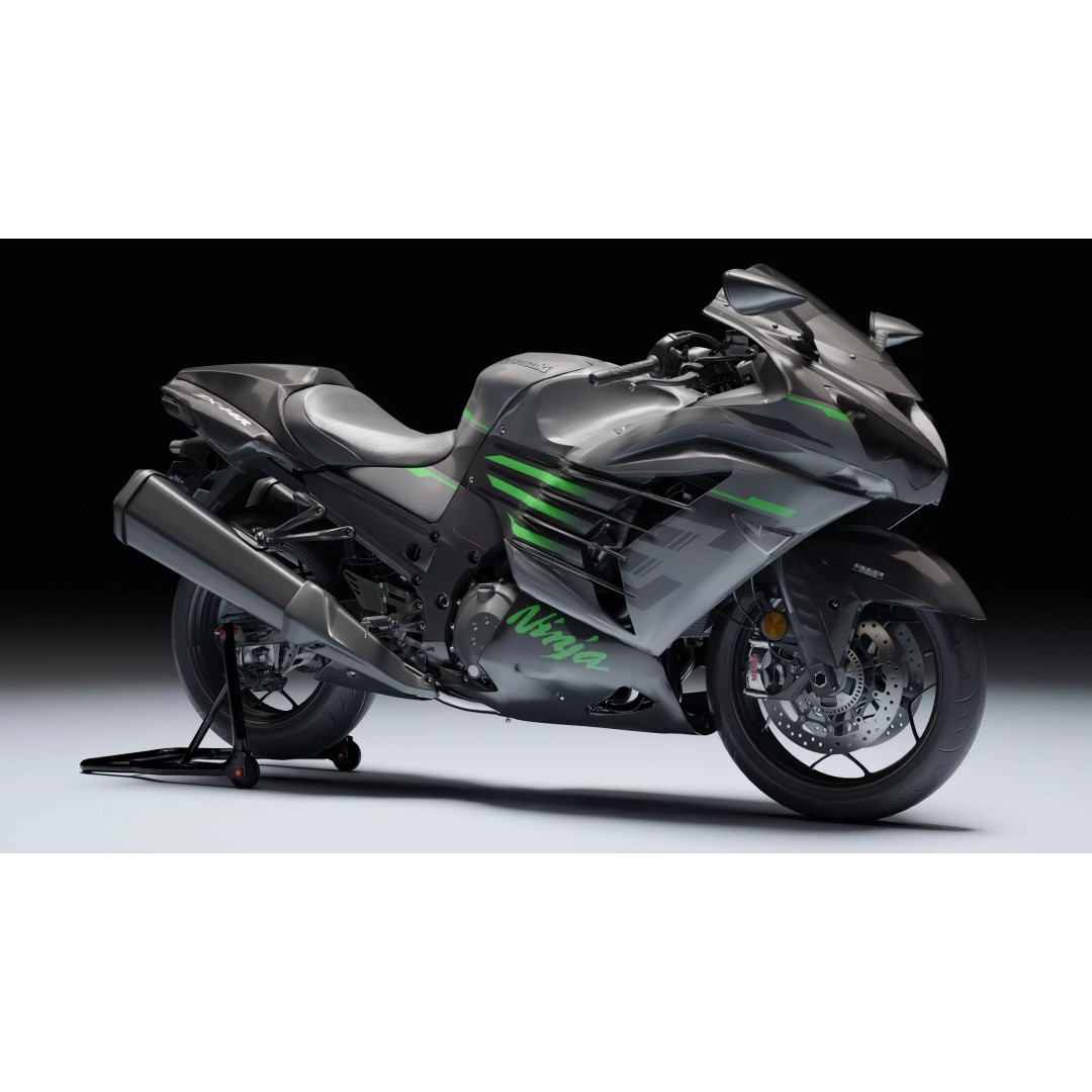 Kawasaki Ninja ZX-14R 3D Model – Low Poly PBR Game Asset, Blender, FBX - View 3