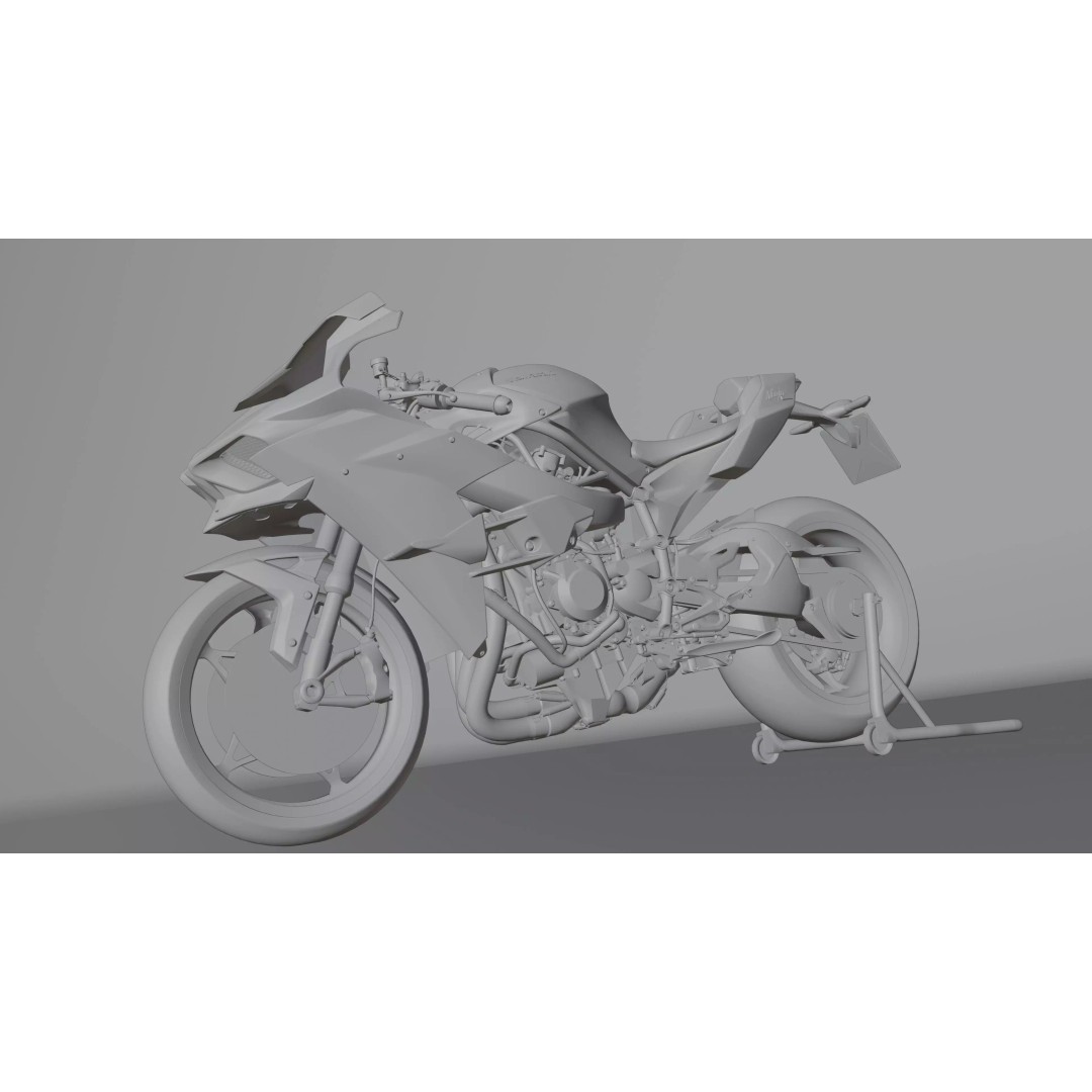 Kawasaki Ninja H2R 3D Model – Low Poly Game Ready Asset, Blender, FBX