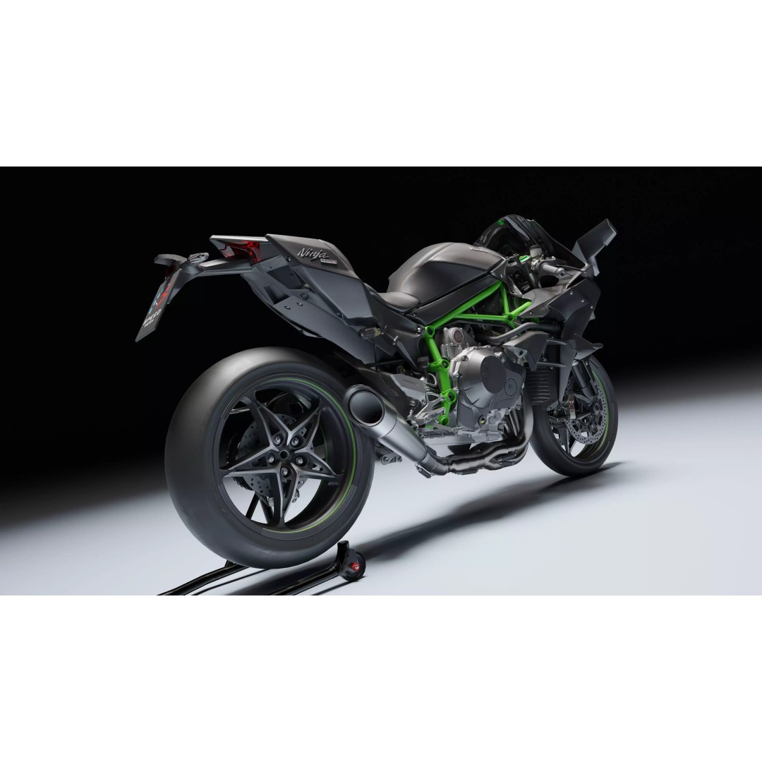 Kawasaki Ninja H2R 3D Model – Low Poly Game Ready Asset, Blender, FBX - View 12