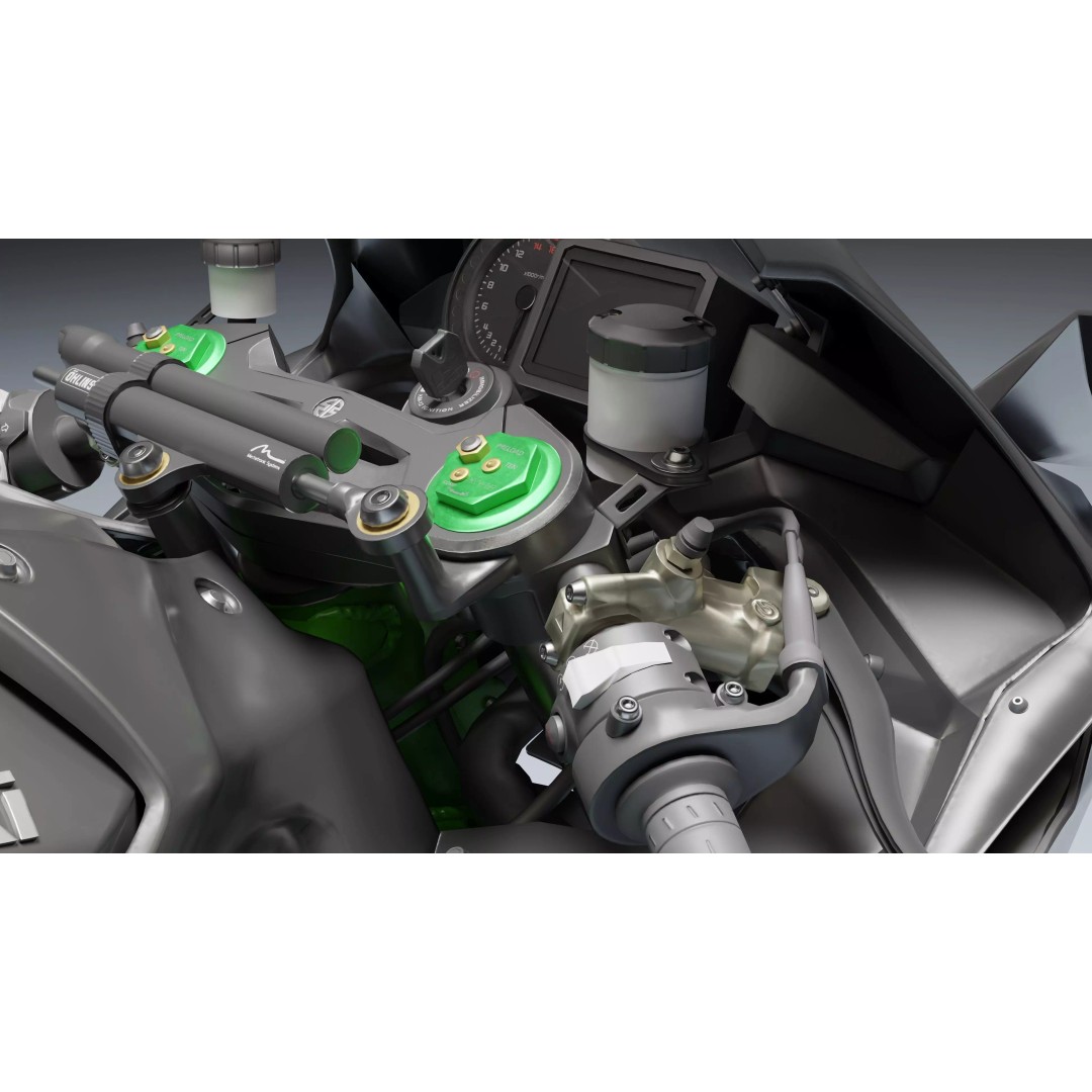 Kawasaki Ninja H2R 3D Model – Low Poly Game Ready Asset, Blender, FBX - View 14