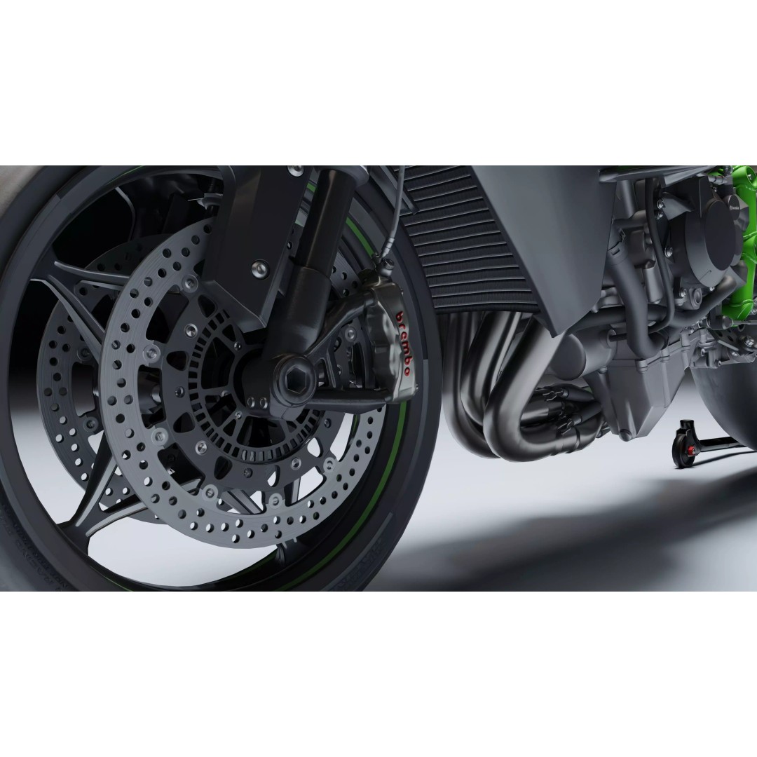 Kawasaki Ninja H2R 3D Model – Low Poly Game Ready Asset, Blender, FBX - View 19
