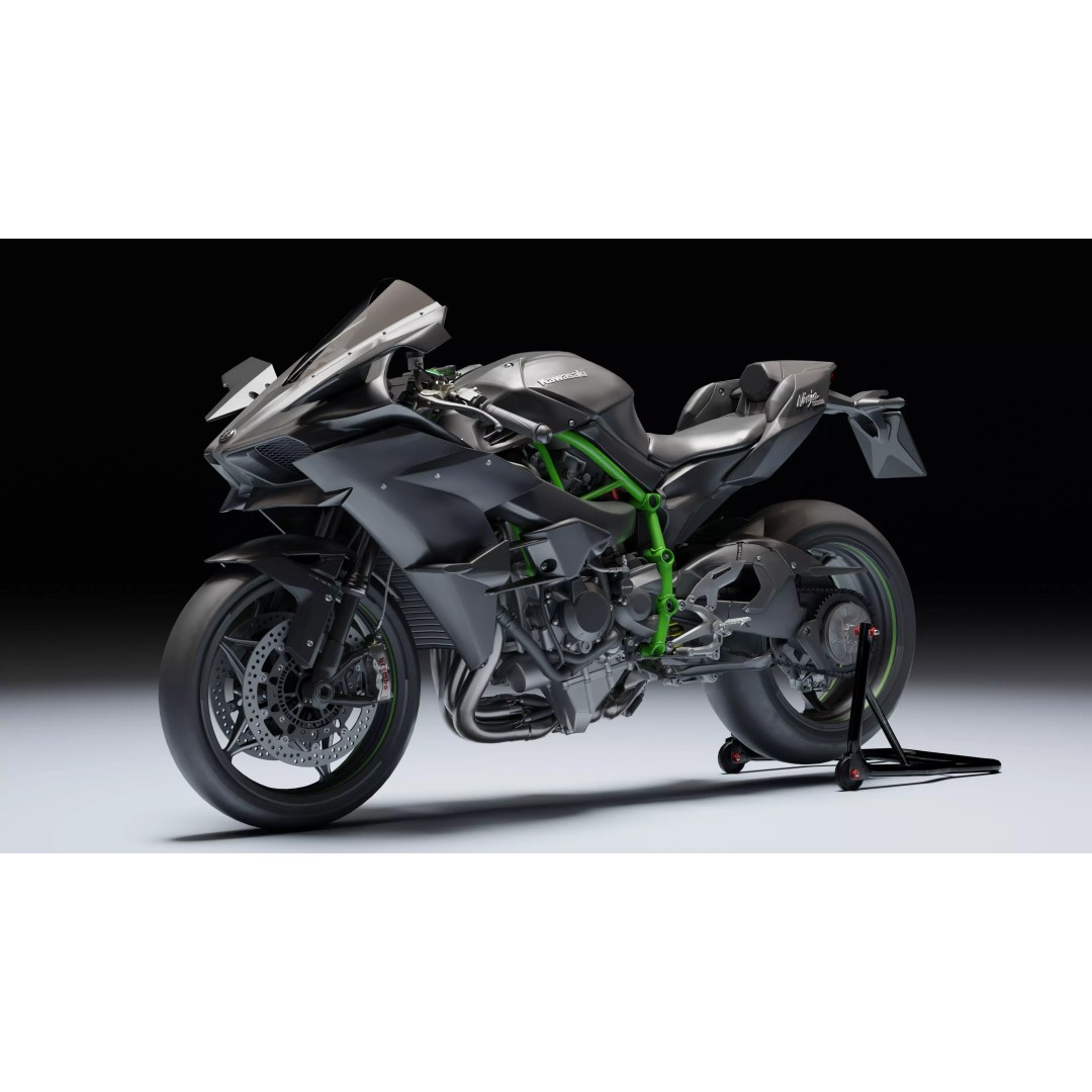 Kawasaki Ninja H2R 3D Model – Low Poly Game Ready Asset, Blender, FBX - View 2