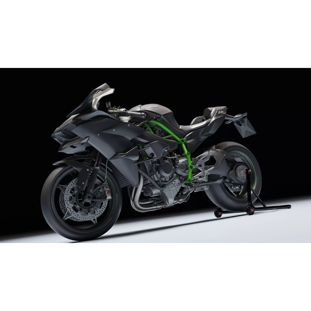 Kawasaki Ninja H2R 3D Model – Low Poly Game Ready Asset, Blender, FBX - View 26