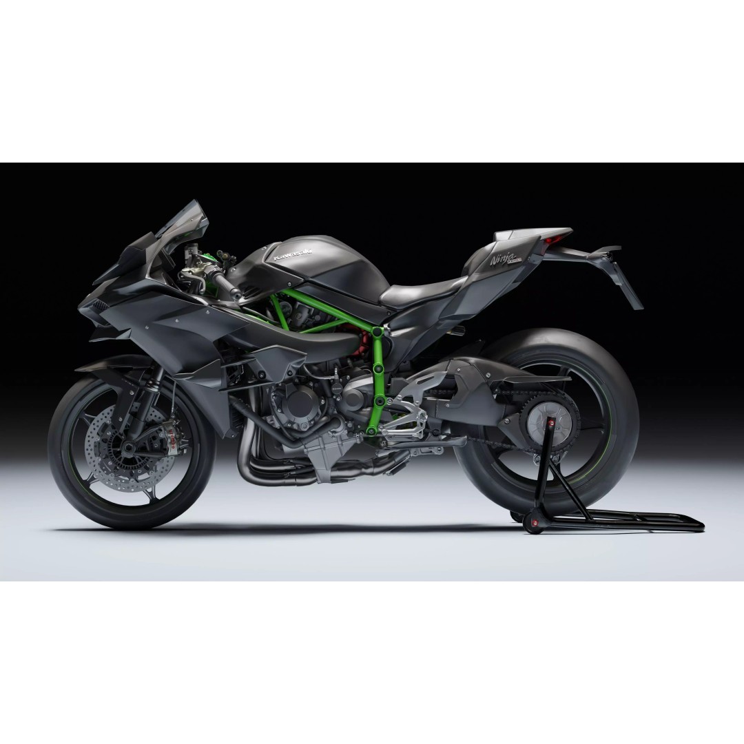 Kawasaki Ninja H2R 3D Model – Low Poly Game Ready Asset, Blender, FBX - View 6