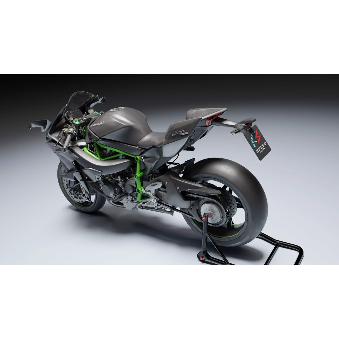 Kawasaki Ninja H2R 3D Model – Low Poly Game Ready Asset, Blender, FBX - View 7