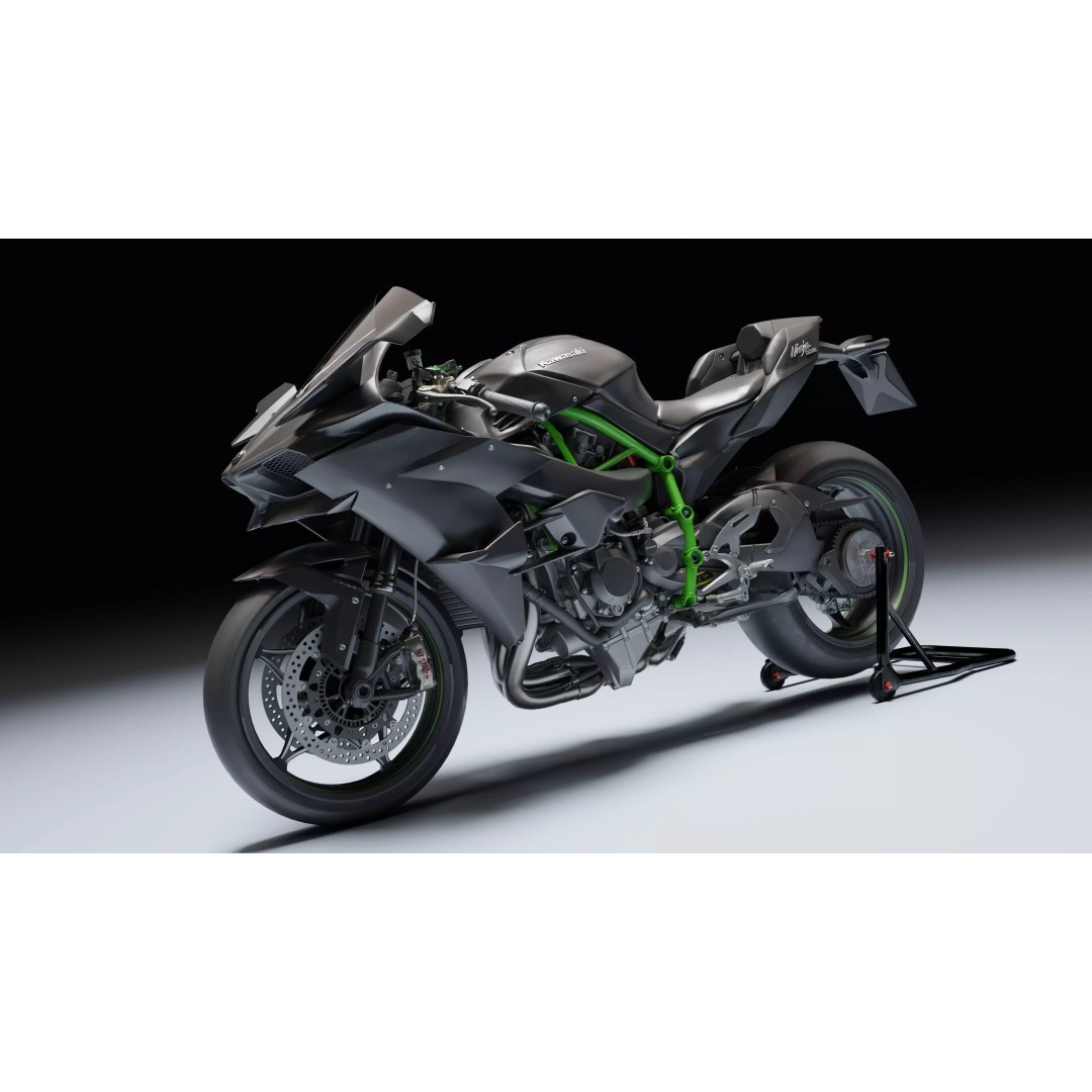 Kawasaki Ninja H2R 3D Model – Low Poly Game Ready Asset, Blender, FBX - View 8