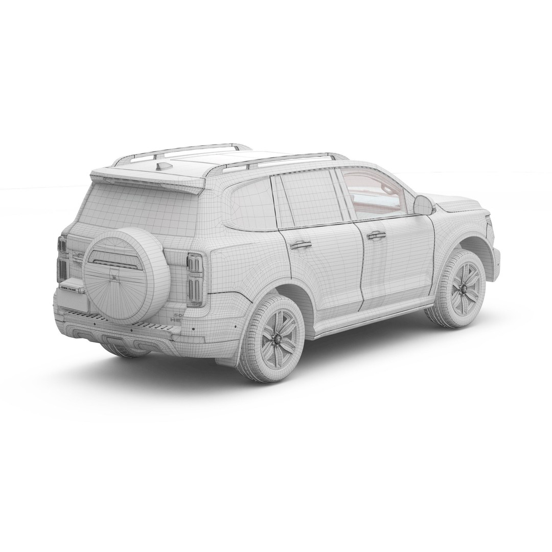 2025 GWM Tank 500 HEV 3D Model – High Poly Game-Ready Asset, FBX, OBJ