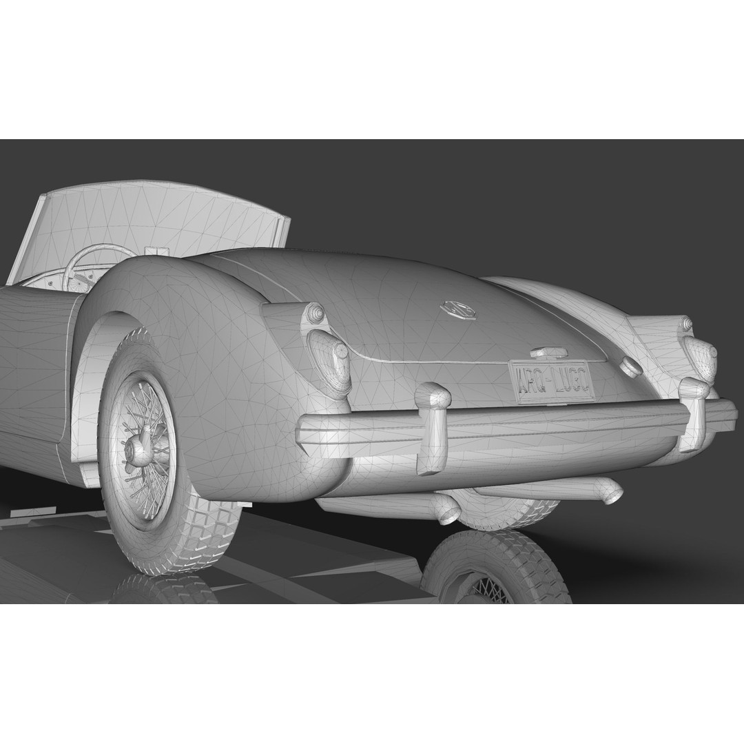 1961 MG MGA Roadster 3D Model – Low Poly Game Asset, Blender, FBX