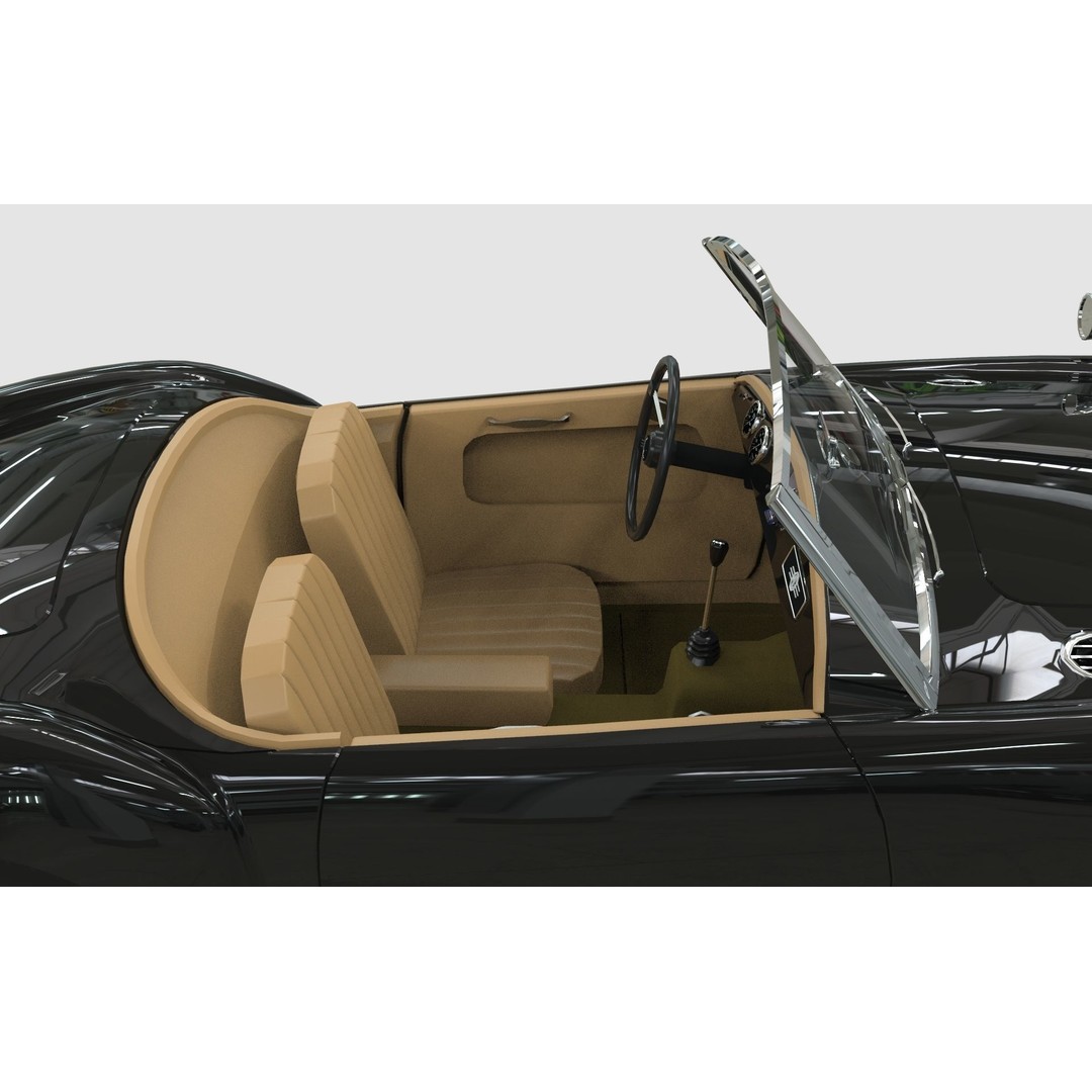 1961 MG MGA Roadster 3D Model – Low Poly Game Asset, Blender, FBX - View 12