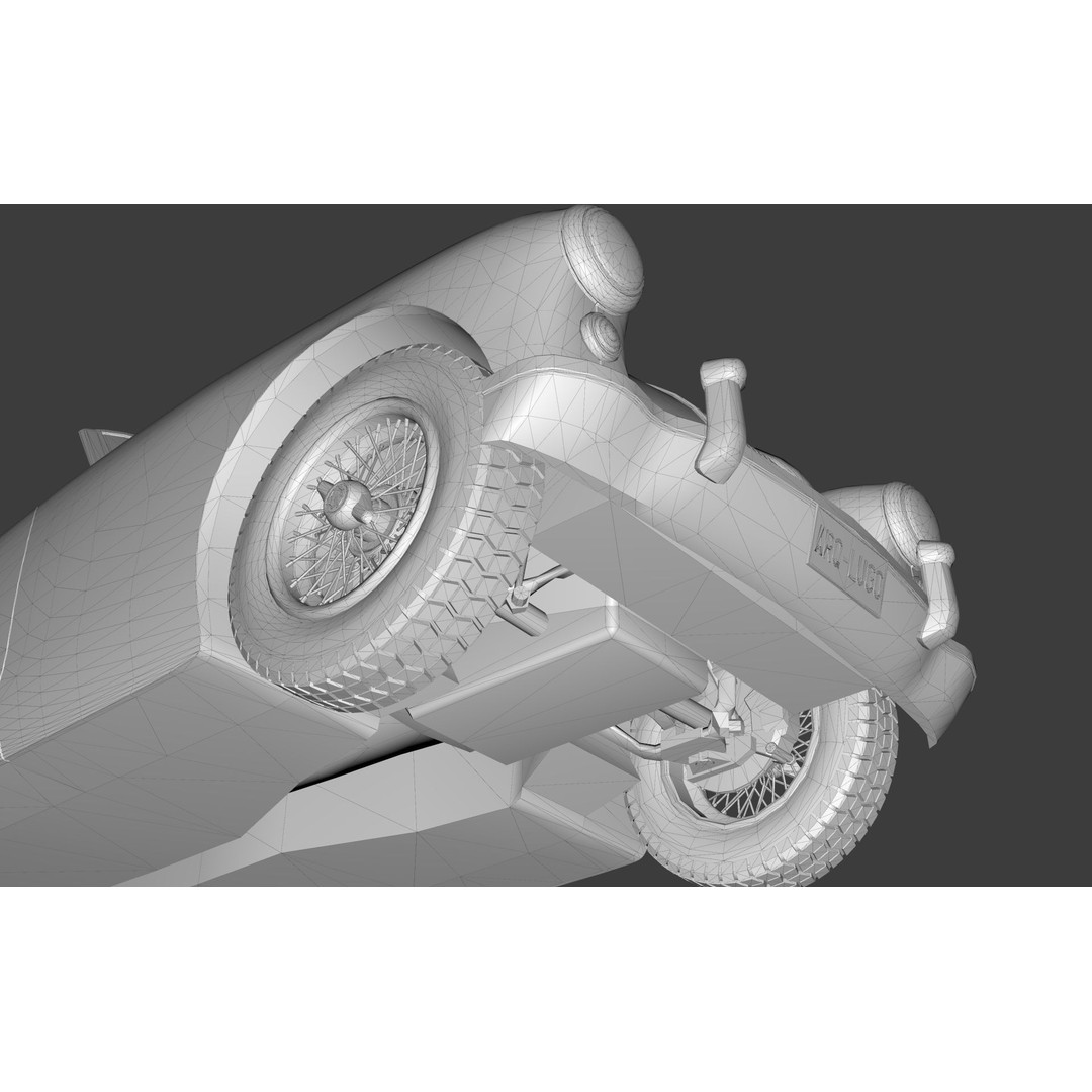 1961 MG MGA Roadster 3D Model – Low Poly Game Asset, Blender, FBX - View 18