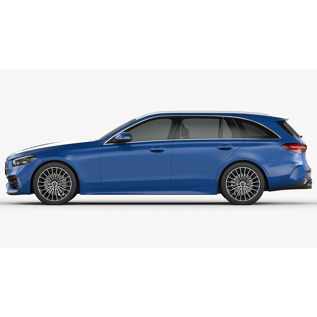 Mercedes-Benz C-Class Estate 2022 3D Model – High Poly Game Asset, FBX, OBJ - View 10