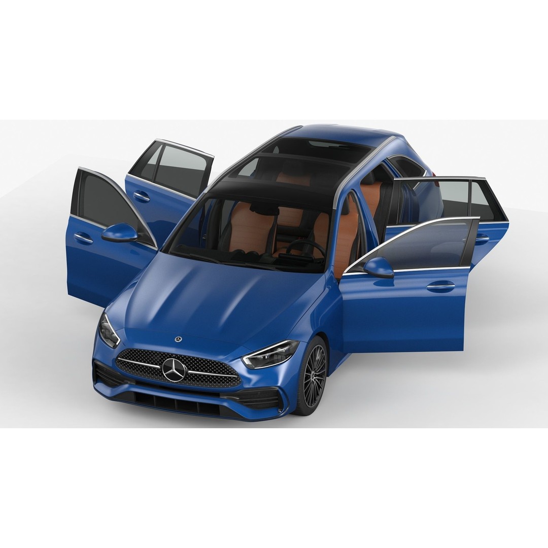 Mercedes-Benz C-Class Estate 2022 3D Model – High Poly Game Asset, FBX, OBJ - View 11