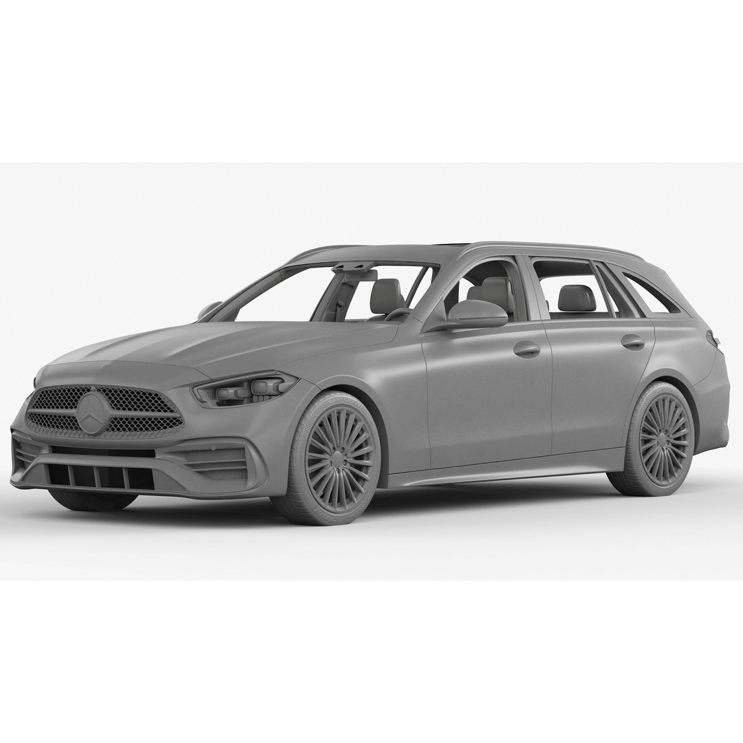Mercedes-Benz C-Class Estate 2022 3D Model – High Poly Game Asset, FBX, OBJ - View 16