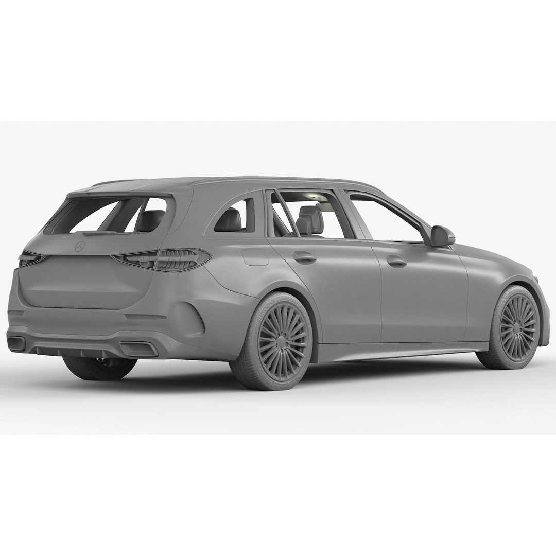 Mercedes-Benz C-Class Estate 2022 3D Model – High Poly Game Asset, FBX, OBJ - View 17