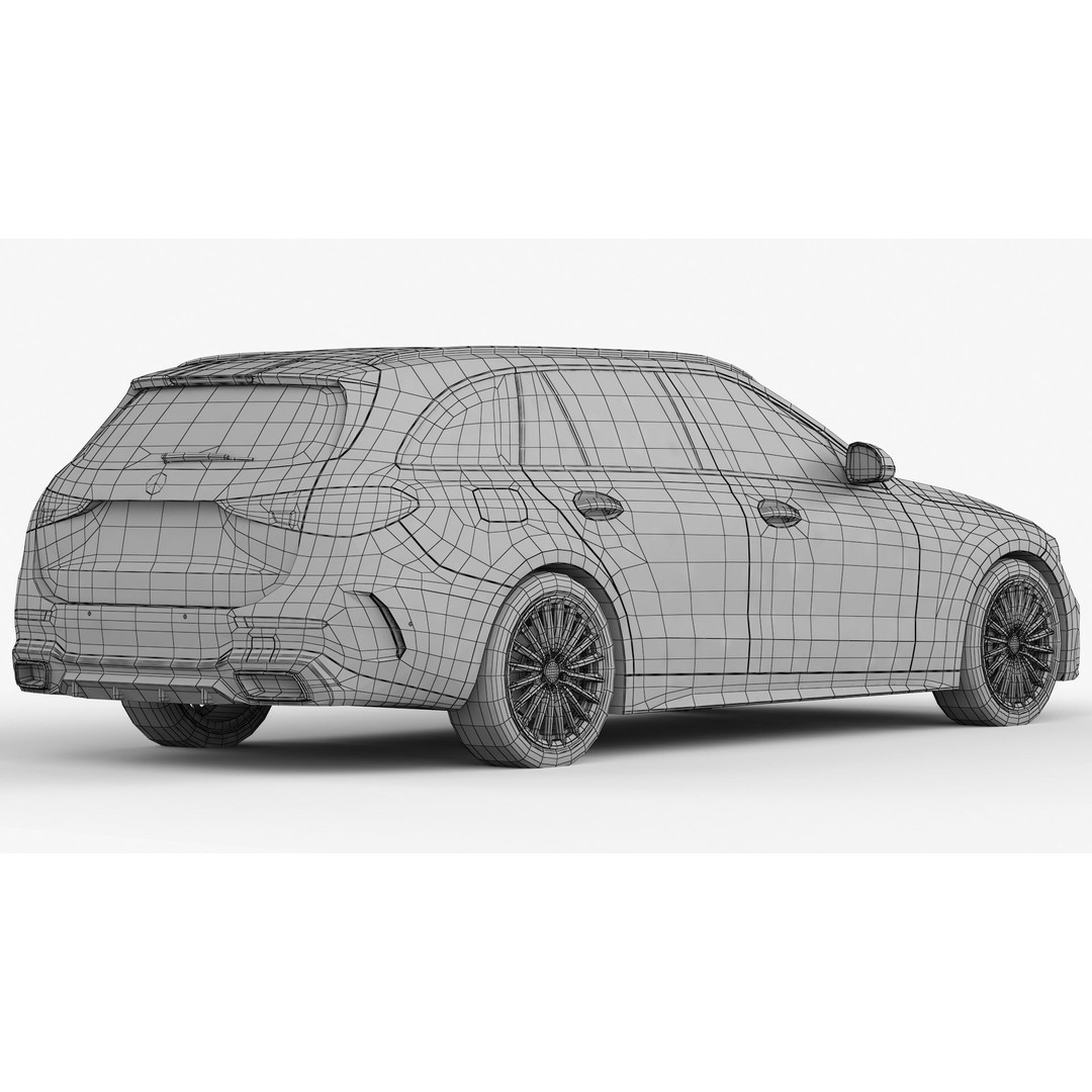 Mercedes-Benz C-Class Estate 2022 3D Model – High Poly Game Asset, FBX, OBJ - View 20