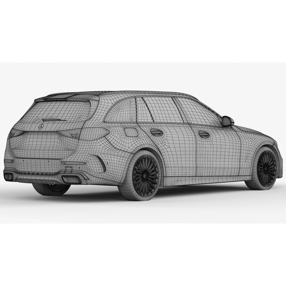 Mercedes-Benz C-Class Estate 2022 3D Model – High Poly Game Asset, FBX, OBJ - View 21