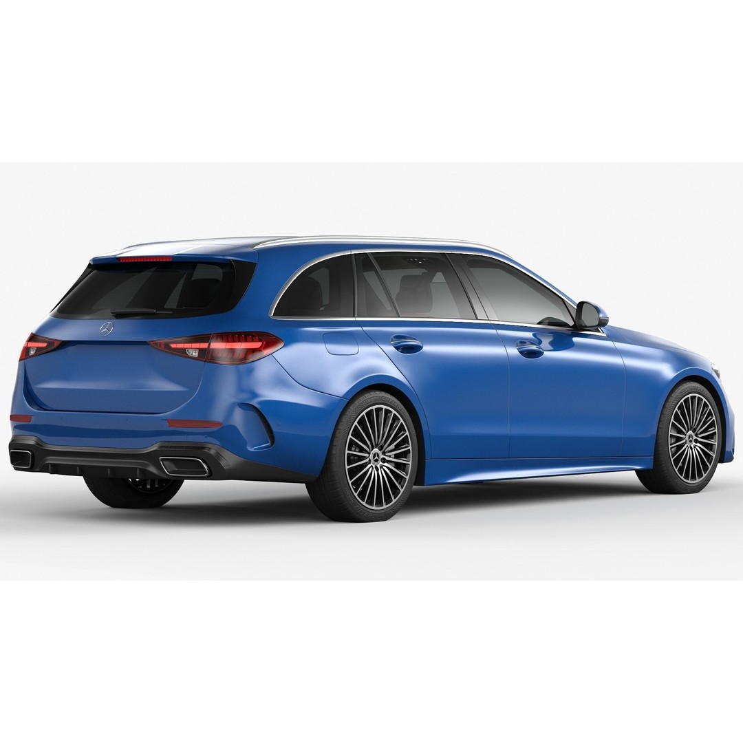 Mercedes-Benz C-Class Estate 2022 3D Model – High Poly Game Asset, FBX, OBJ - View 3