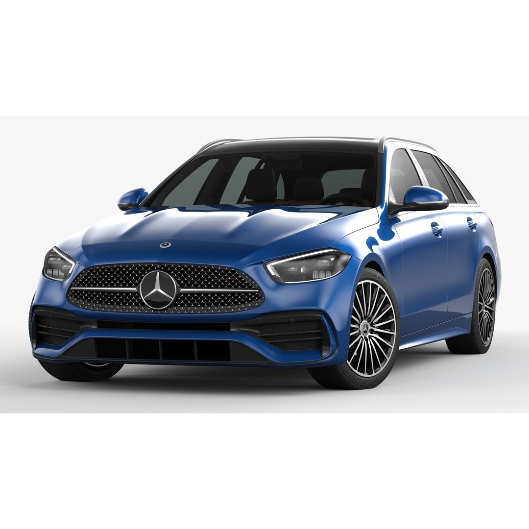 Mercedes-Benz C-Class Estate 2022 3D Model – High Poly Game Asset, FBX, OBJ - View 4