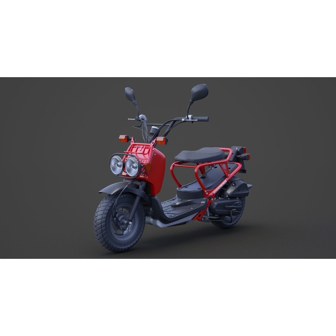 Honda Zoomer 2005 3D Model – High Poly Motorcycle Asset, FBX, OBJ - View 10