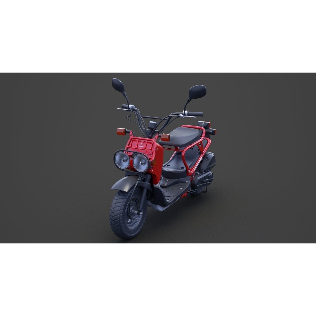 Honda Zoomer 2005 3D Model – High Poly Motorcycle Asset, FBX, OBJ - View 11