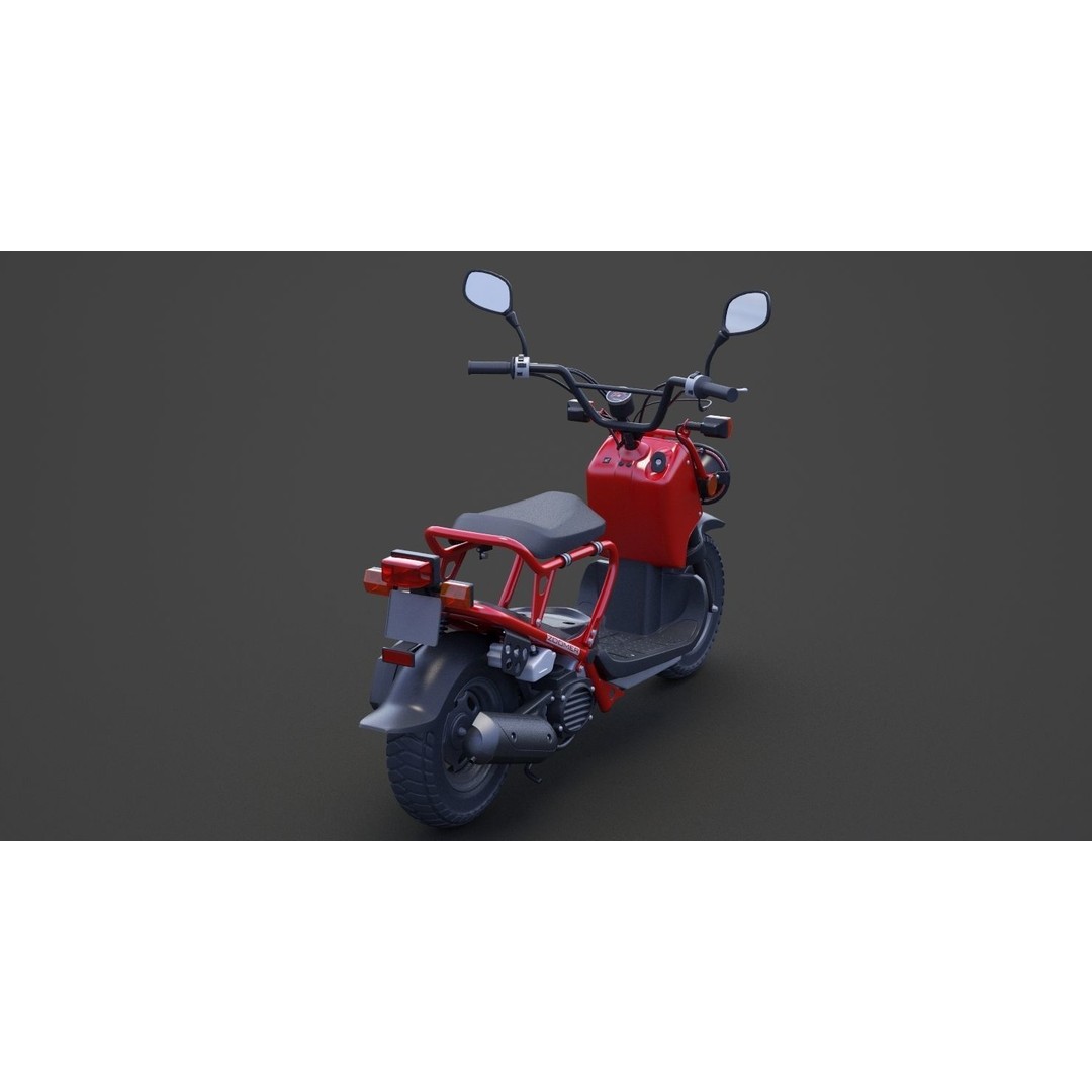 Honda Zoomer 2005 3D Model – High Poly Motorcycle Asset, FBX, OBJ - View 12