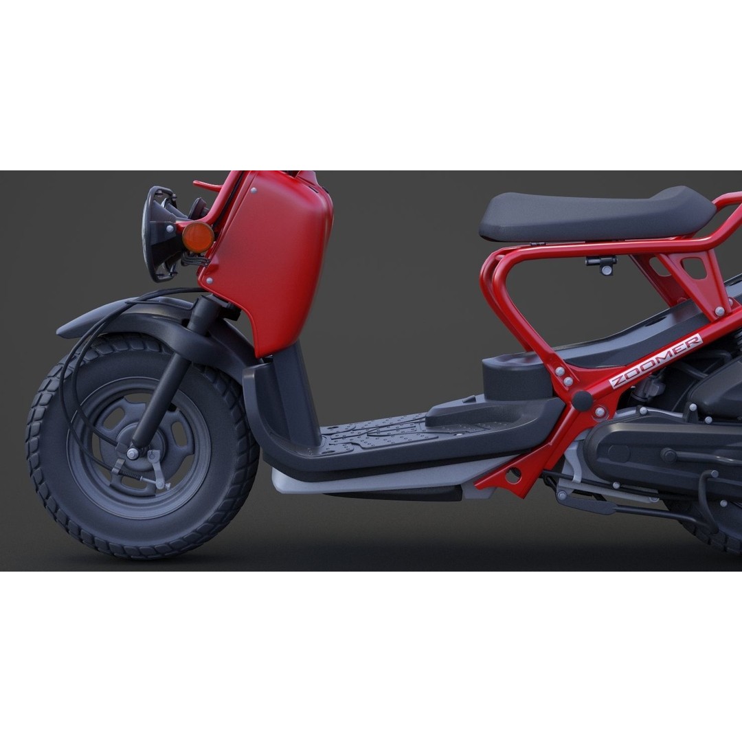 Honda Zoomer 2005 3D Model – High Poly Motorcycle Asset, FBX, OBJ - View 15