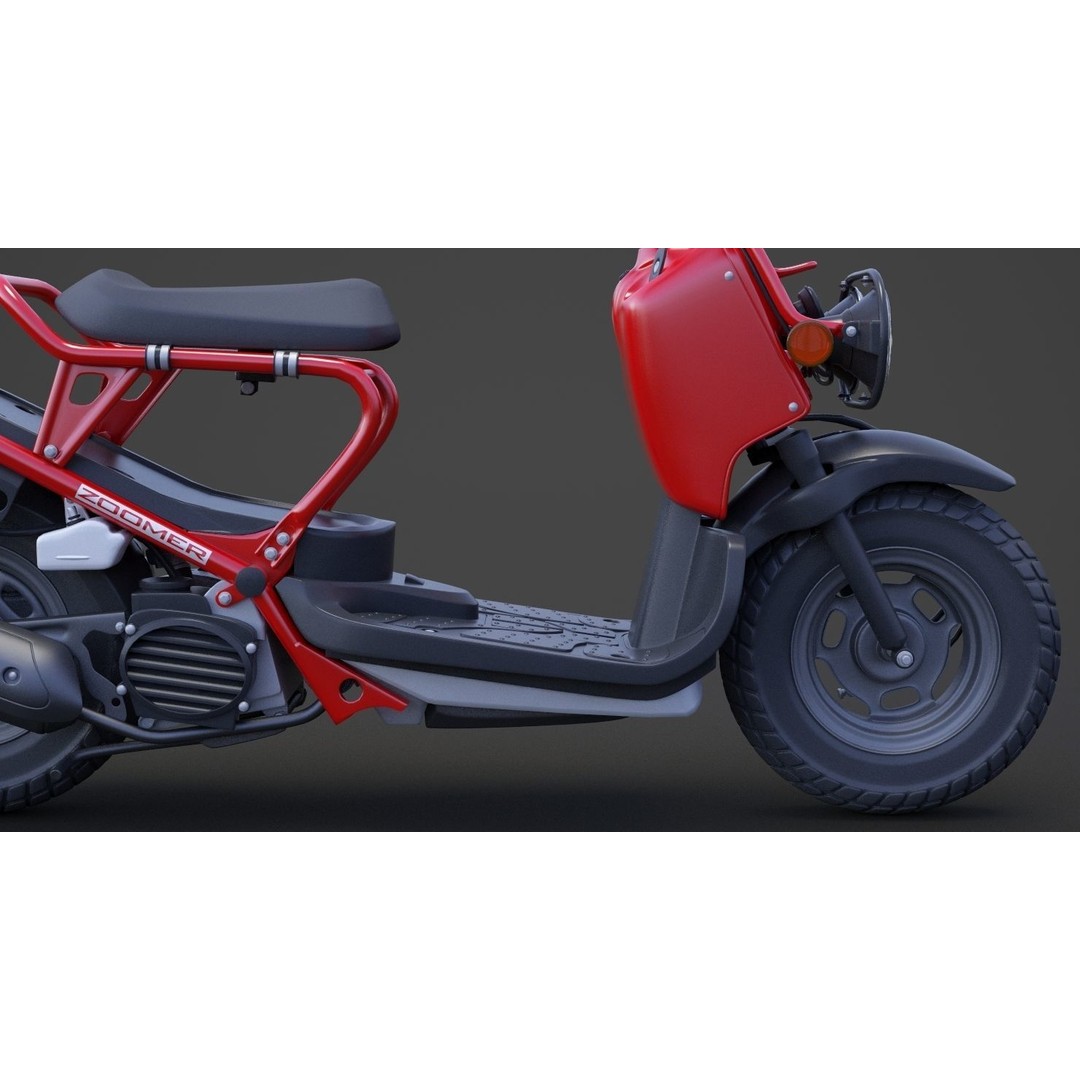 Honda Zoomer 2005 3D Model – High Poly Motorcycle Asset, FBX, OBJ - View 17