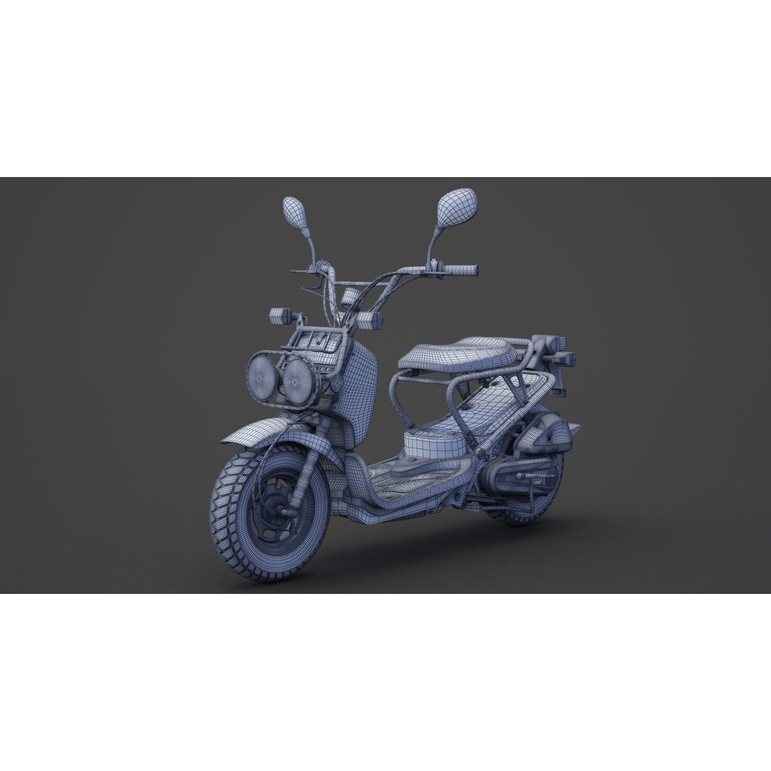 Honda Zoomer 2005 3D Model – High Poly Motorcycle Asset, FBX, OBJ - View 20