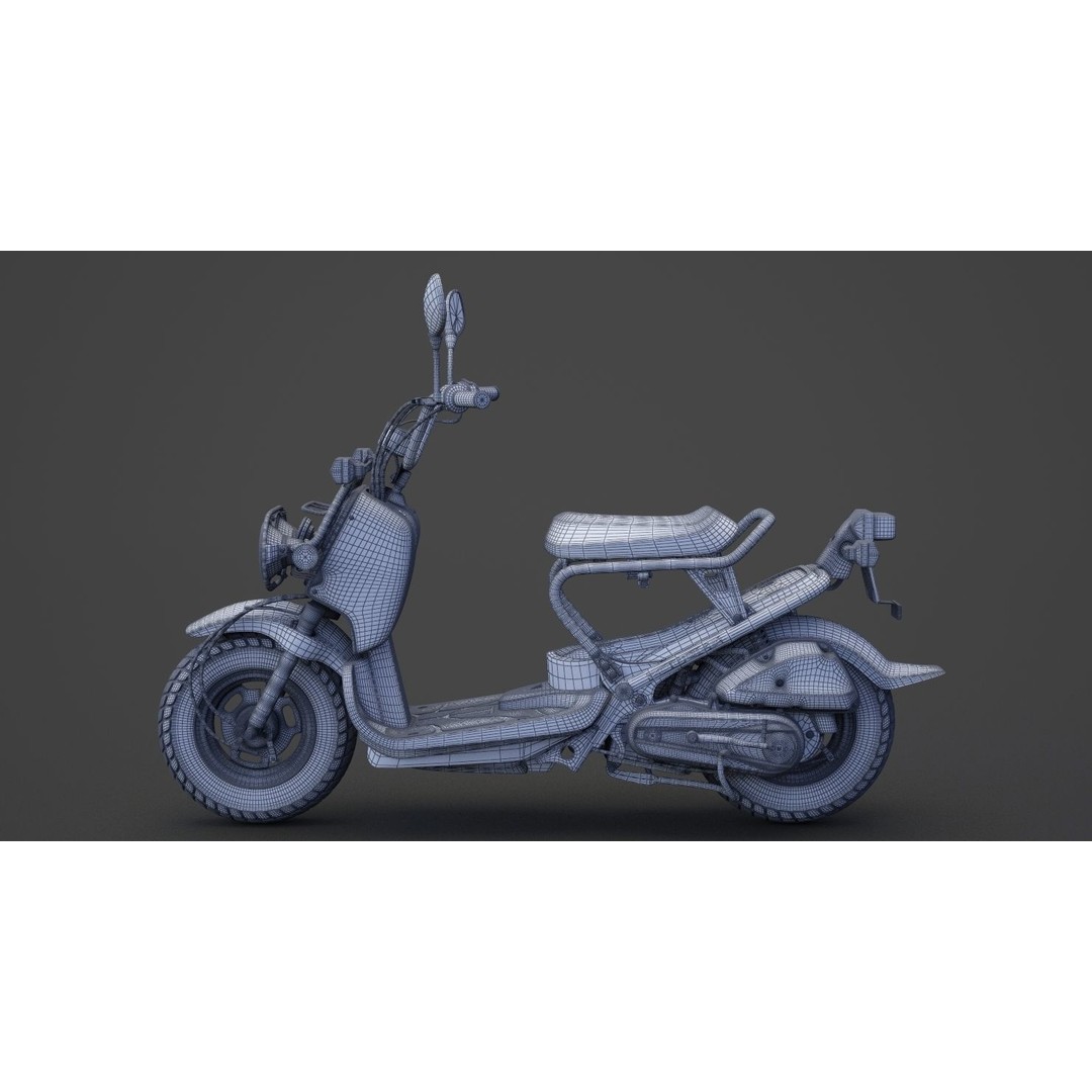 Honda Zoomer 2005 3D Model – High Poly Motorcycle Asset, FBX, OBJ - View 24