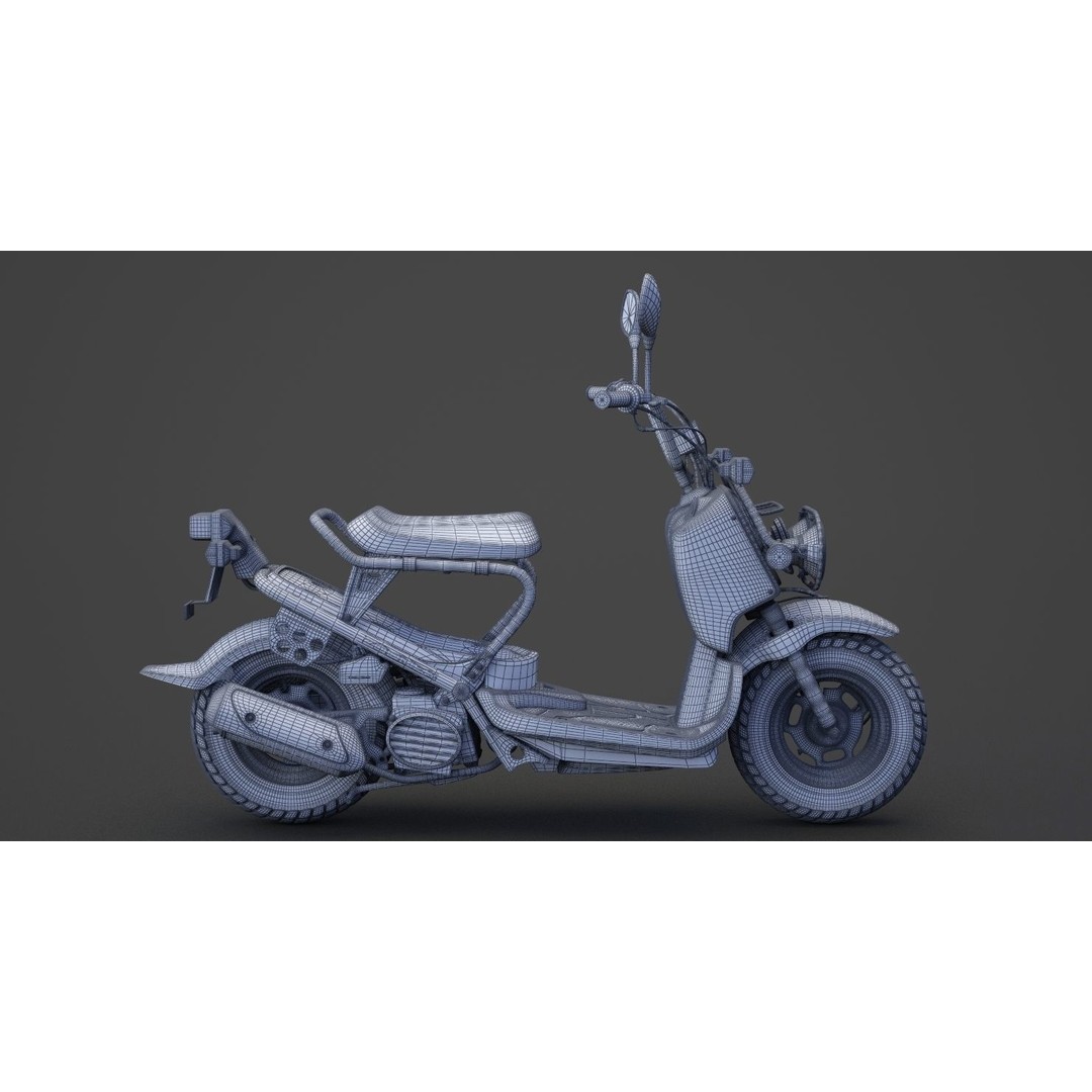 Honda Zoomer 2005 3D Model – High Poly Motorcycle Asset, FBX, OBJ - View 25
