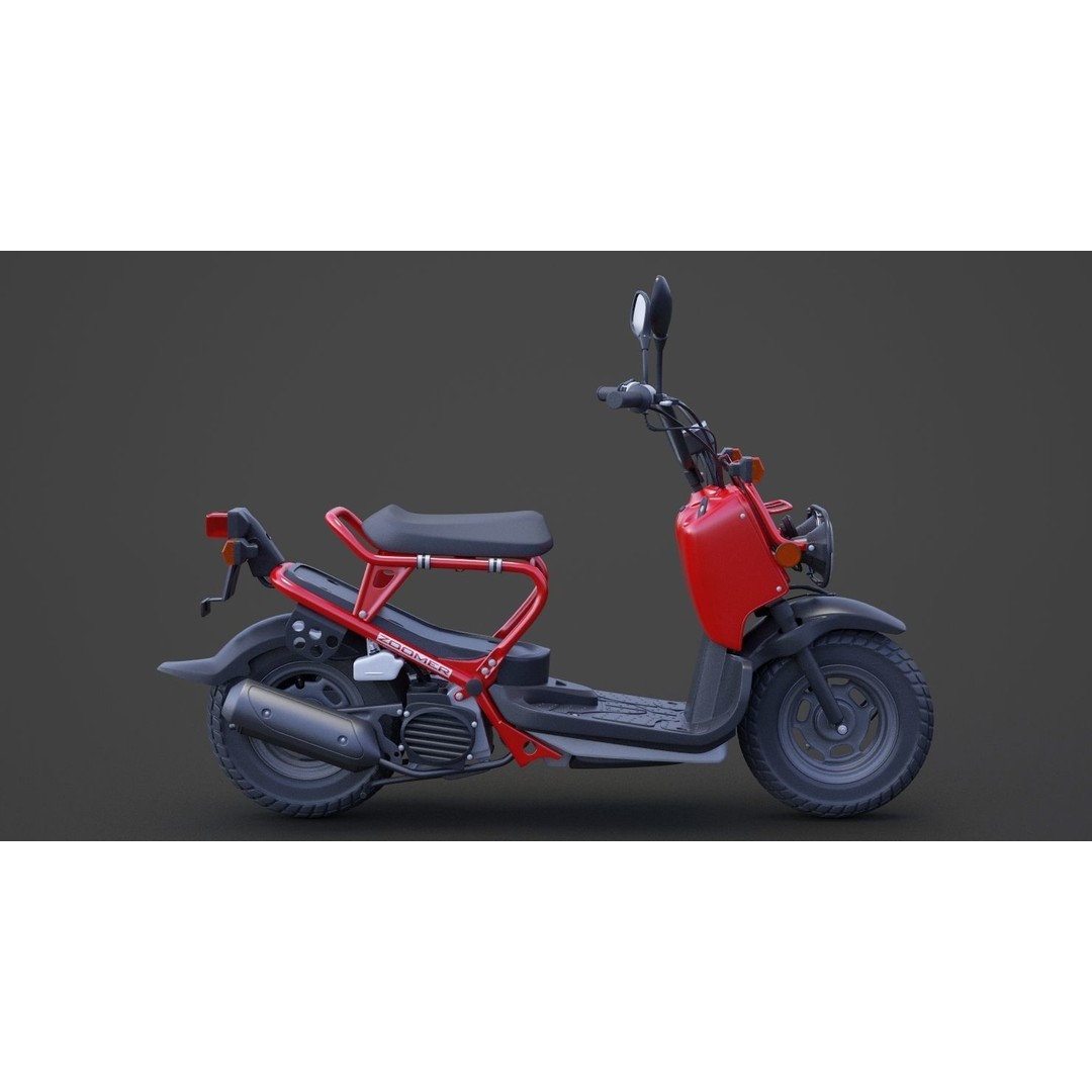 Honda Zoomer 2005 3D Model – High Poly Motorcycle Asset, FBX, OBJ - View 5