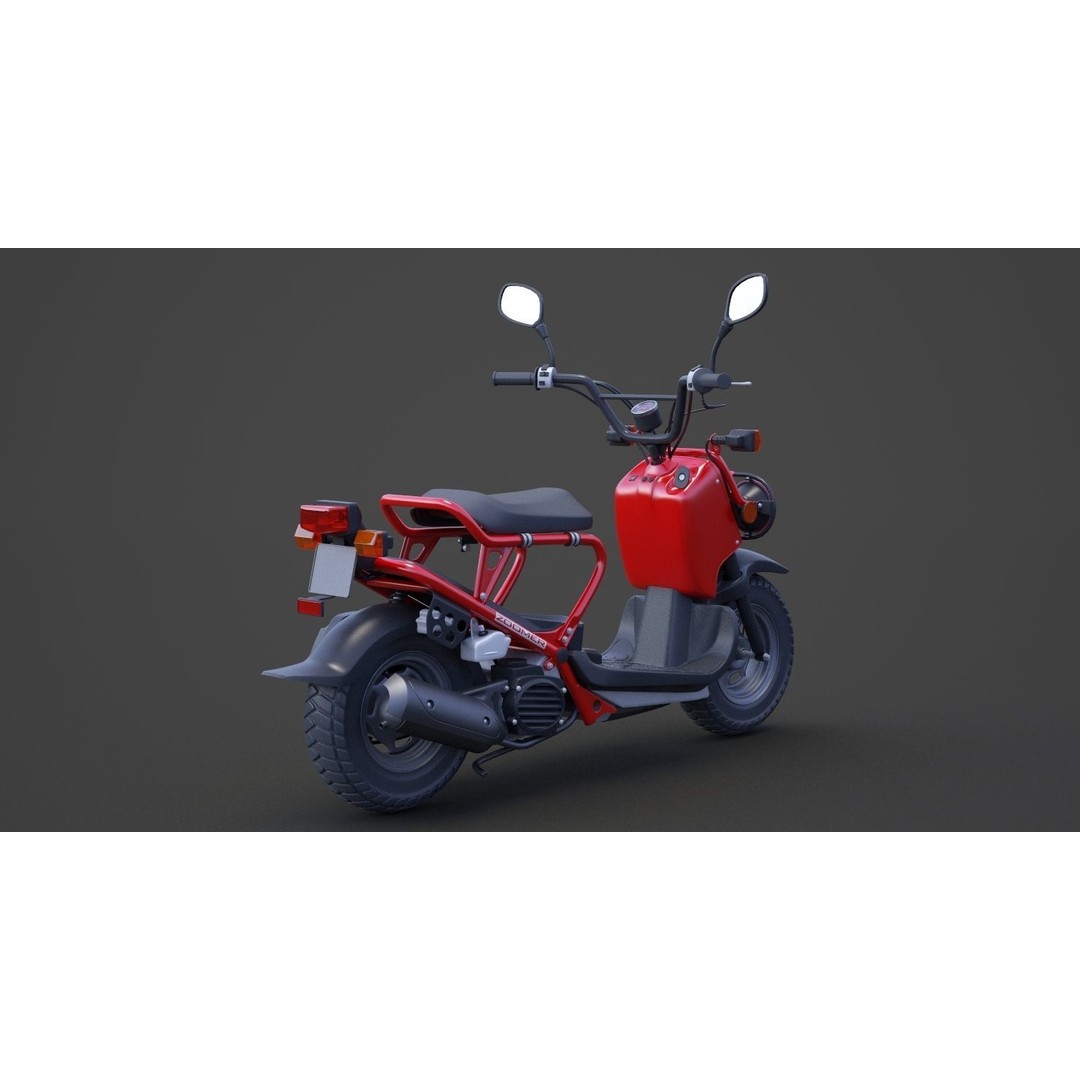 Honda Zoomer 2005 3D Model – High Poly Motorcycle Asset, FBX, OBJ - View 6