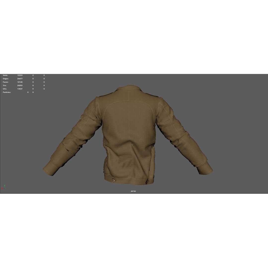 BOMBER Military Jacket 3D Model – High Poly PBR Game Asset, FBX, OBJ, Blender
