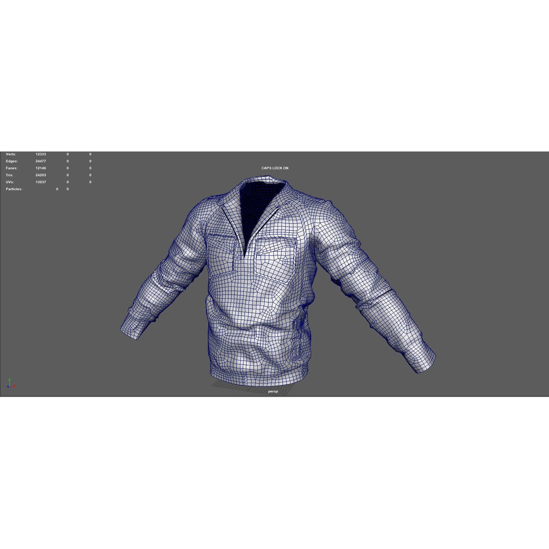 BOMBER Military Jacket 3D Model – High Poly PBR Game Asset, FBX, OBJ, Blender - View 10