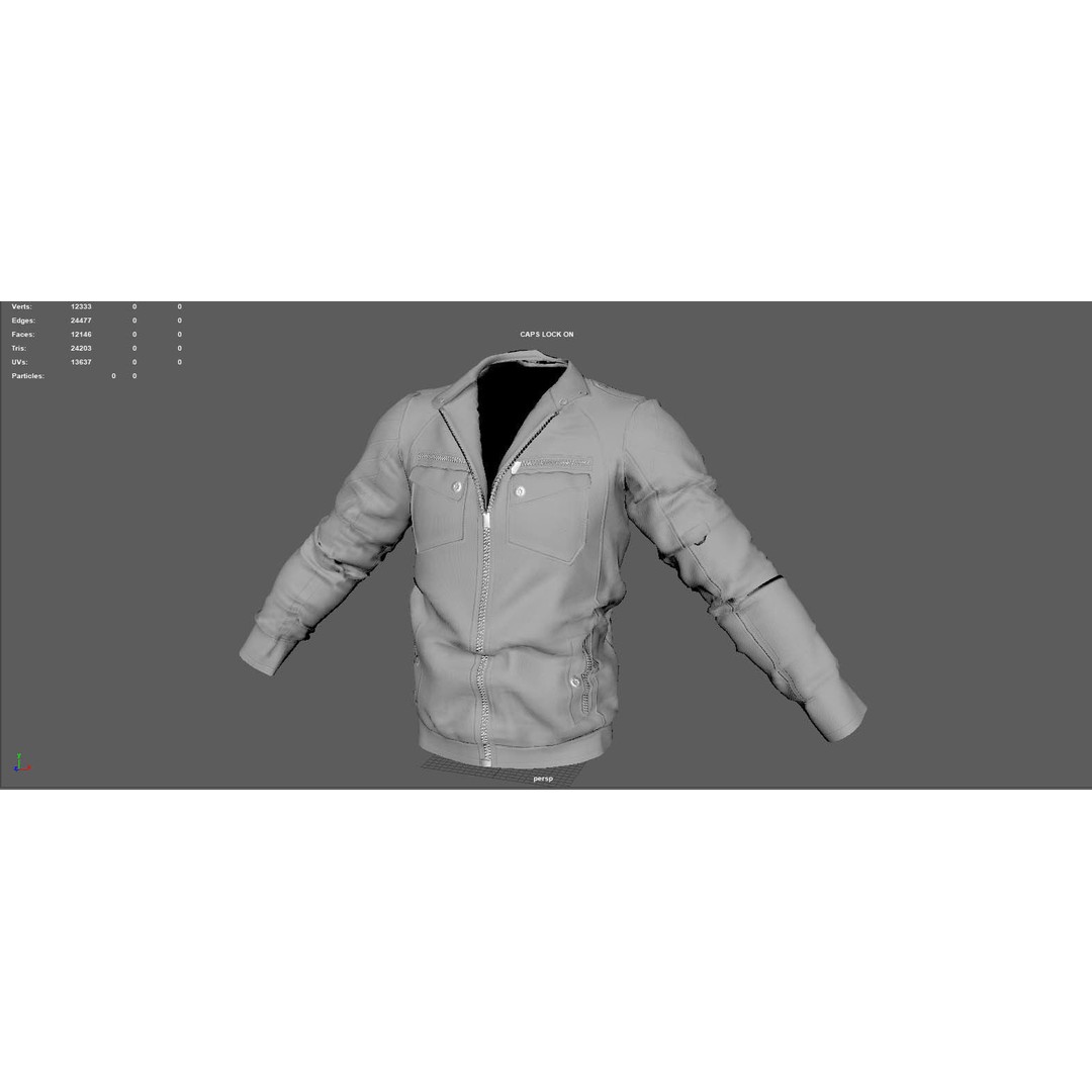BOMBER Military Jacket 3D Model – High Poly PBR Game Asset, FBX, OBJ, Blender - View 12