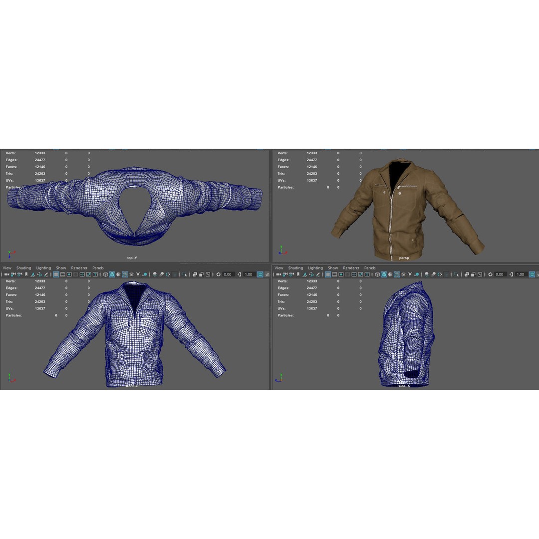 BOMBER Military Jacket 3D Model – High Poly PBR Game Asset, FBX, OBJ, Blender - View 17