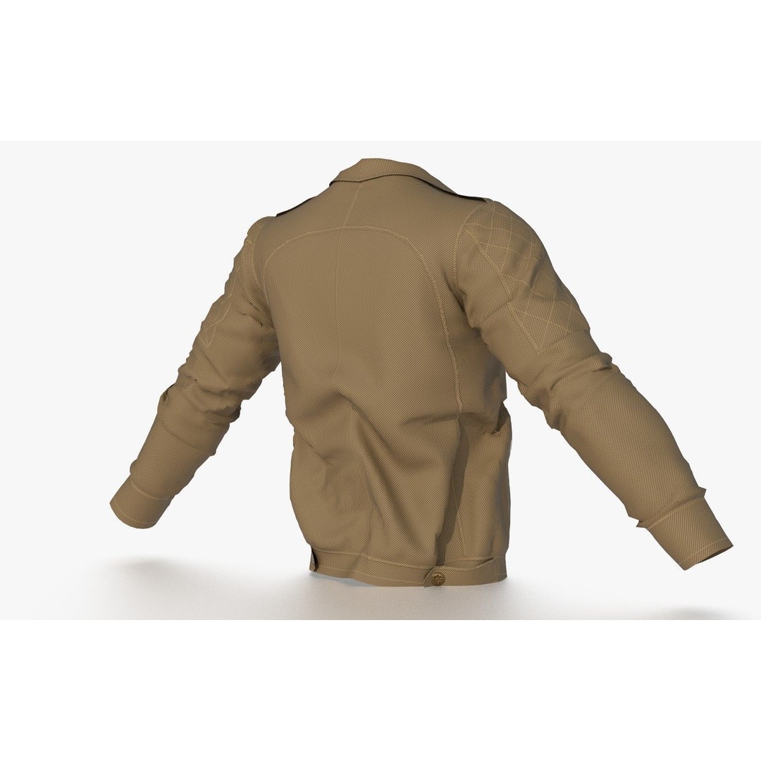 BOMBER Military Jacket 3D Model – High Poly PBR Game Asset, FBX, OBJ, Blender - View 4