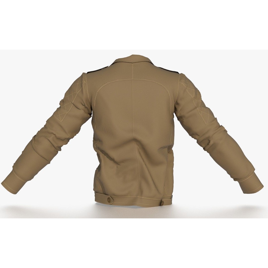 BOMBER Military Jacket 3D Model – High Poly PBR Game Asset, FBX, OBJ, Blender - View 6