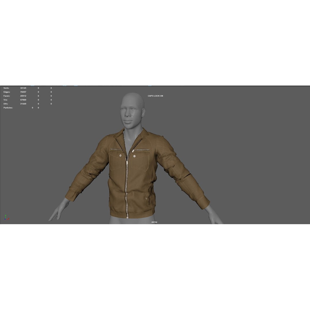 BOMBER Military Jacket 3D Model – High Poly PBR Game Asset, FBX, OBJ, Blender - View 8
