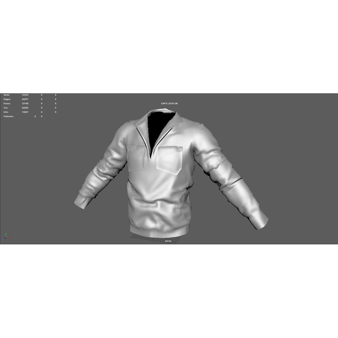 BOMBER Military Jacket 3D Model – High Poly PBR Game Asset, FBX, OBJ, Blender - View 9