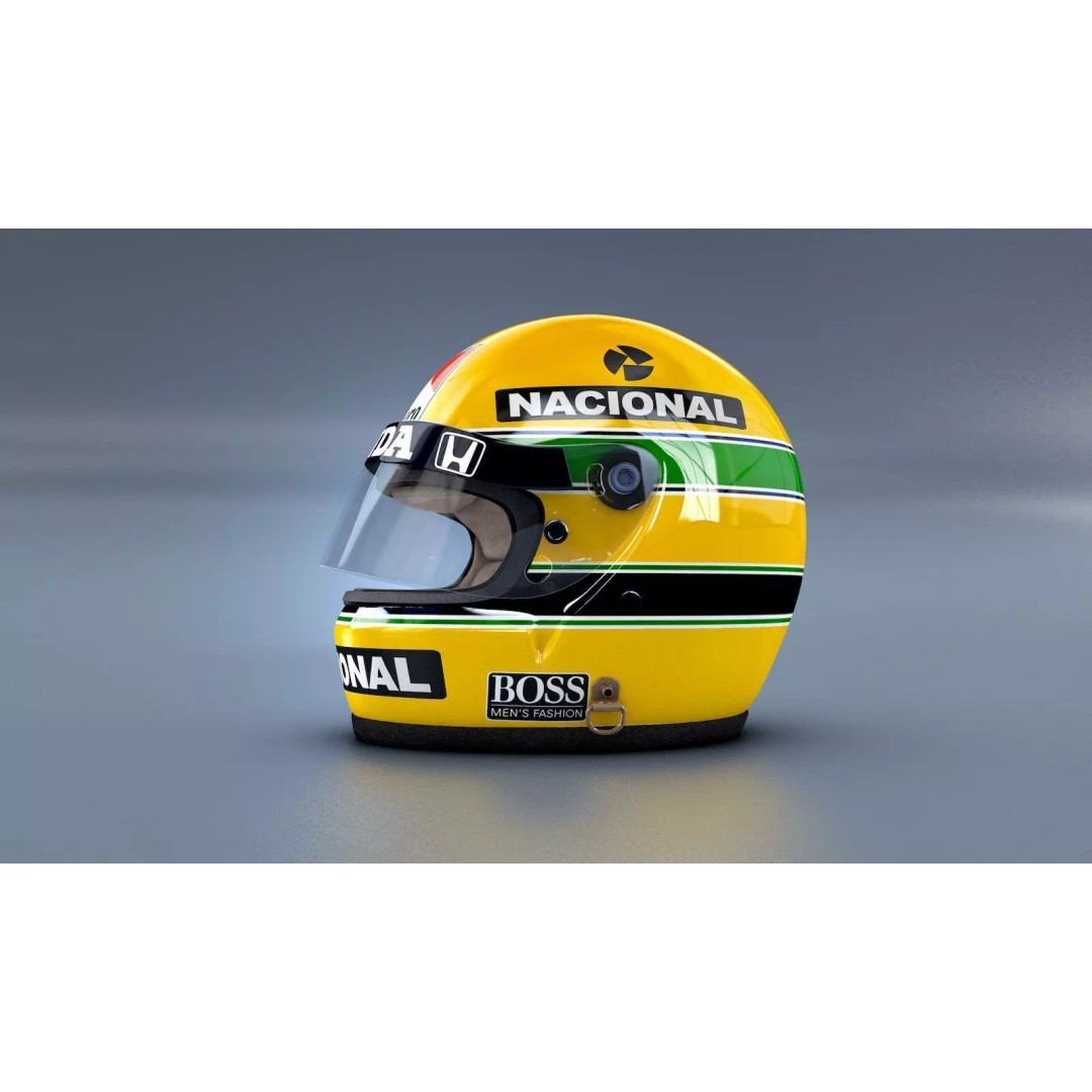 Ayrton Senna 1988 Monaco GP Helmet 3D Model – Game Ready FBX - View 2